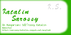 katalin sarossy business card